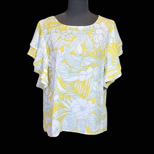 JUNE & HUTSON RUFFLED SLEEVE TOP